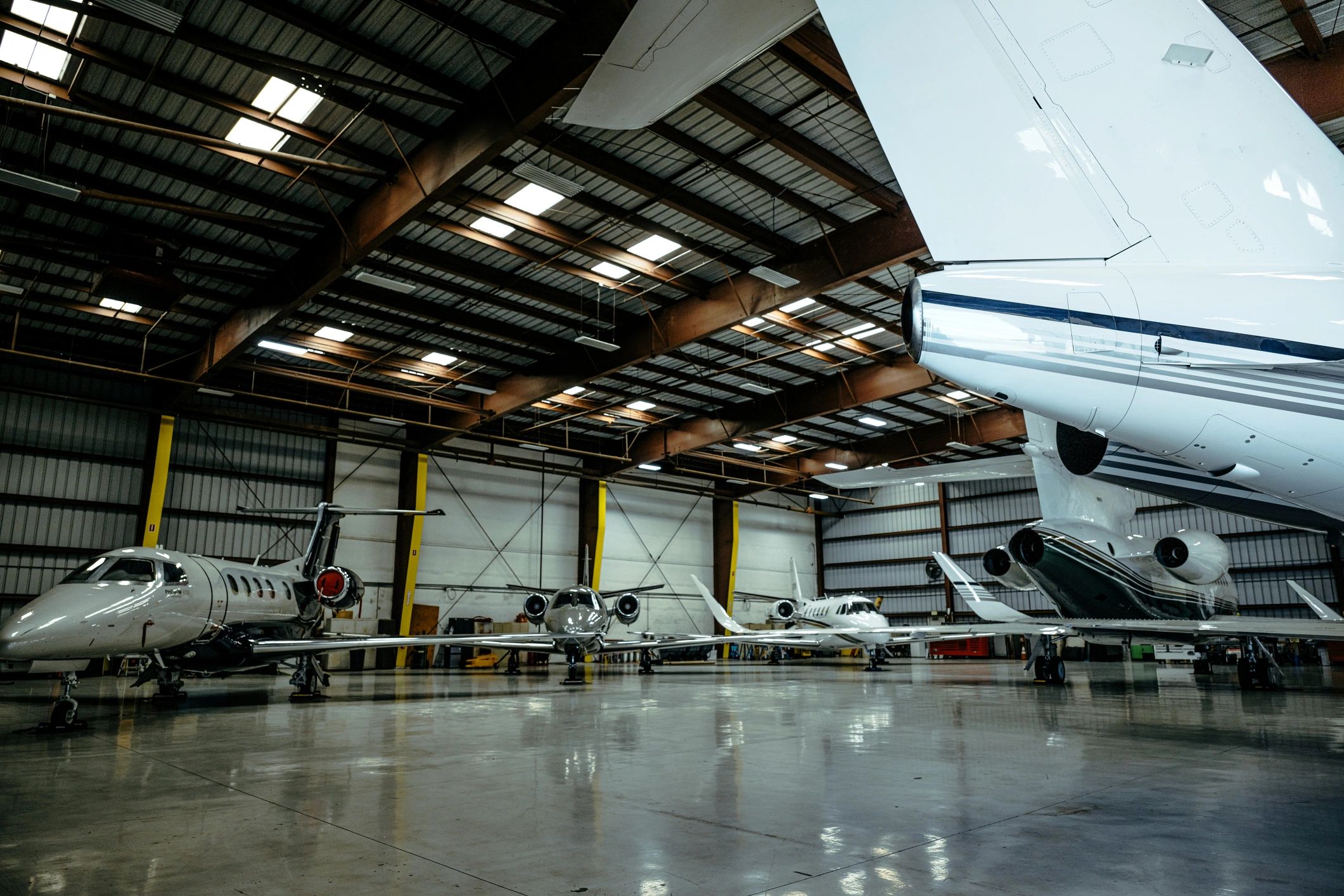 modern aircraft hangar