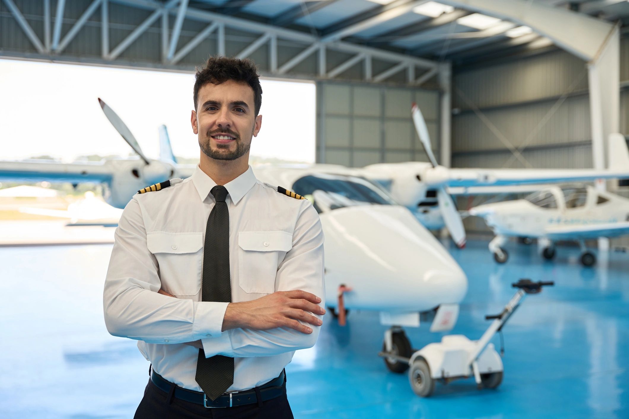 Multi-engine aircraft ready for flight training